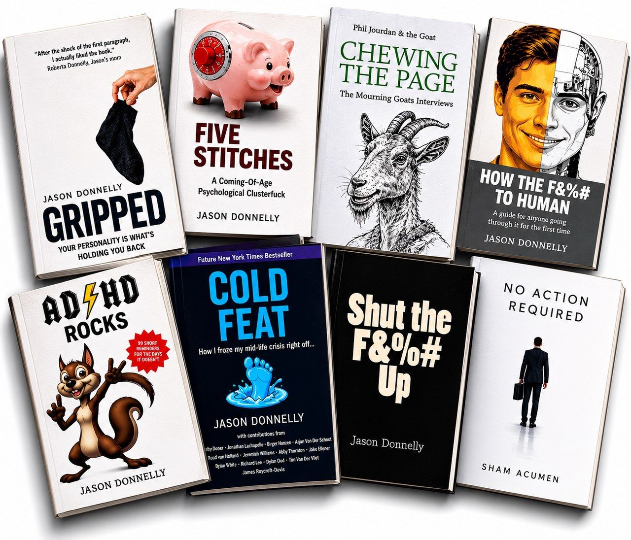 A selection of Jason Donnelly's book covers