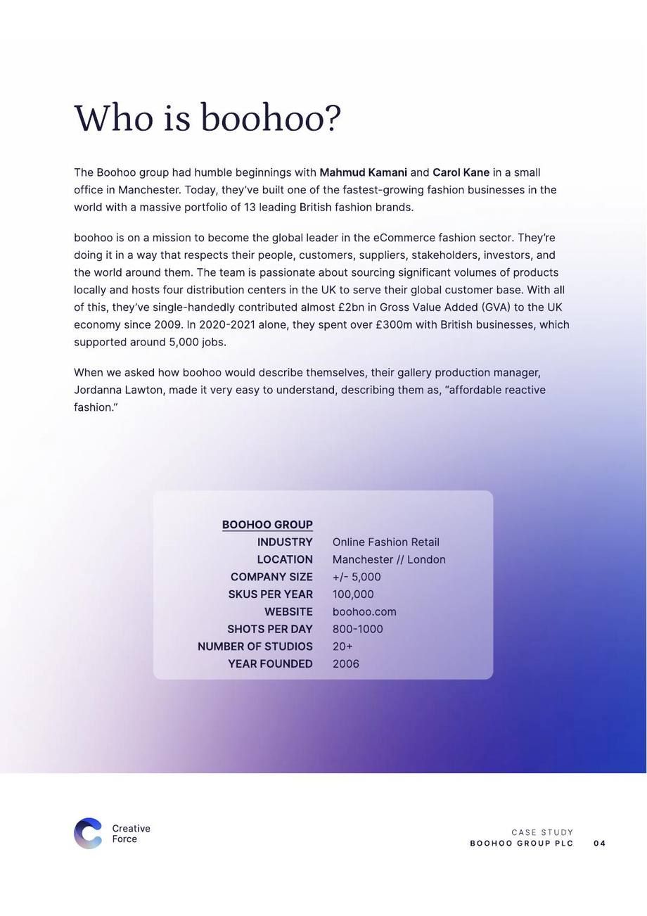 boohoo Group case study, page 4 of 18